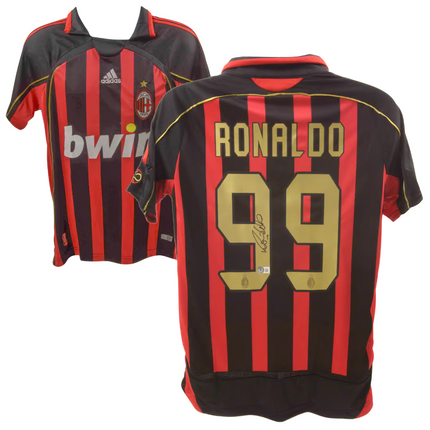 Ronaldo Nazario #99 AC Milan 06/07 Home Signed Jersey (Beckett COA)