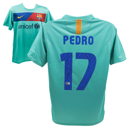 Pedro Ledesma #17 Barcelona 10/11 Away Signed Jersey (Beckett COA)