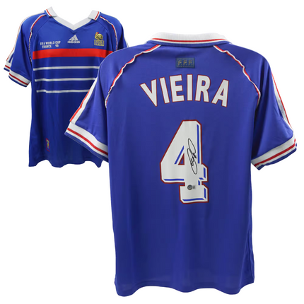 Patrick Vieira #4 France 1998 Home Signed Jersey (Beckett COA)