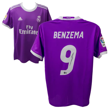 Karim Benzema Real Madrid 16/17 Away Signed Jersey (Beckett COA)