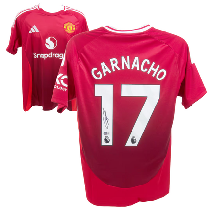 Alejandro Garnacho #17 Manchester United 24/25 Home Signed Jersey (Beckett COA)