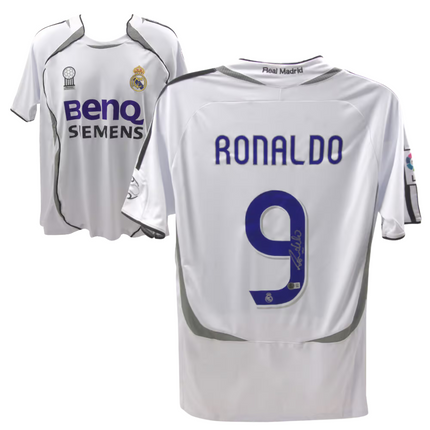 Ronaldo Nazario #9 Real Madrid 06/07 Home Signed Jersey - Beckett COA