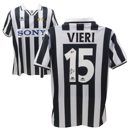 Christian Vieri #15 Juventus 96/97 Home Signed Jersey (Beckett COA)