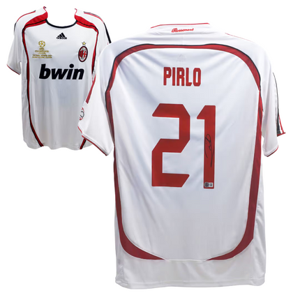 Andrea Pirlo #21 AC Milan 06/07 Away UCL Signed Jersey (Beckett COA)