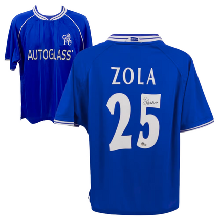 Gianfranco Zola #25 Chelsea 99/00 Home Signed Jersey (Beckett COA)