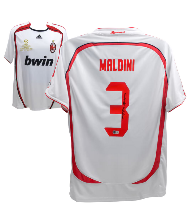 Paolo Maldini #3 AC Milan 06/07 Away UCL Signed Jersey (Beckett COA)