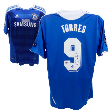 Fernando Torres #9 Chelsea 11/12 Home UCL Signed Jersey (Beckett COA)