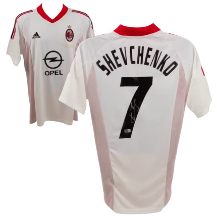 Andriy Shevchenko #7 AC Milan 02/03 Away UCL Signed Jersey (Beckett COA)