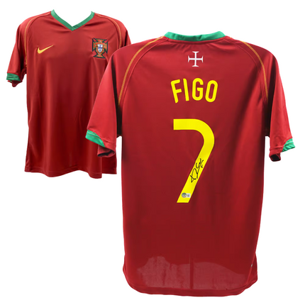 Luis Figo #7 Portugal 2006 Home Signed Jersey (Beckett COA)