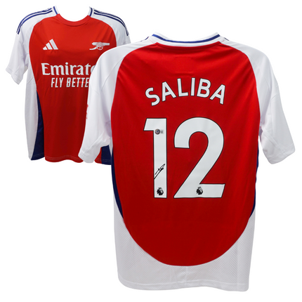 William Saliba #12 Arsenal 24/25 Home Signed Jersey (Beckett COA)