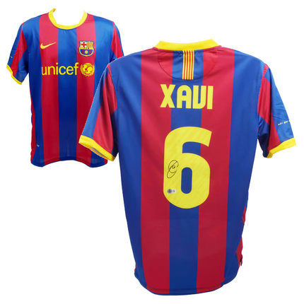 Xavi Hernandez #6 Barcelona 10/11 Home UCL Signed Jersey (Beckett COA)