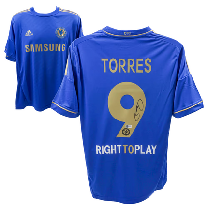 Fernando Torres #9 Chelsea 12/13 Home UEL Signed Jersey (Beckett COA)