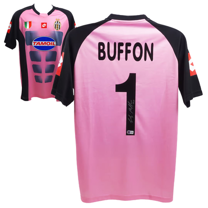 Gianluigi Buffon #1 Juventus 02/03 Pink GK Signed Jersey (Beckett COA)