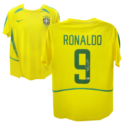 Ronaldo Nazario #9 Brazil 2002 Home Signed Jersey (Beckett COA)