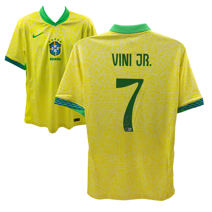 Vini Jr. #7 Brazil 2024 Home Signed Jersey (Beckett COA)