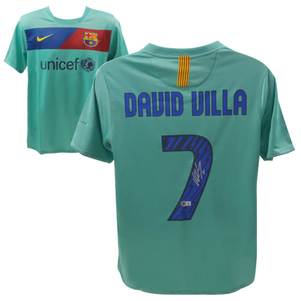 David Villa #7 Barcelona 10/11 Away Signed Jersey (Beckett COA)