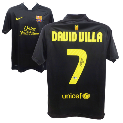 David Villa #7 Barcelona 11/12 Away Signed Jersey (Beckett COA)