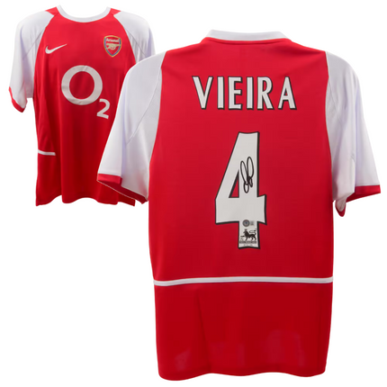 Patrick Vieira #4 Arsenal 02/04 Home Signed Jersey (Beckett COA)