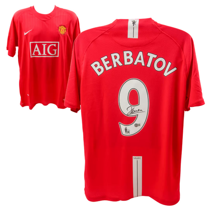 Dimitar Berbatov #9 Manchester United 07/08 Home Signed Jersey (Beckett COA)