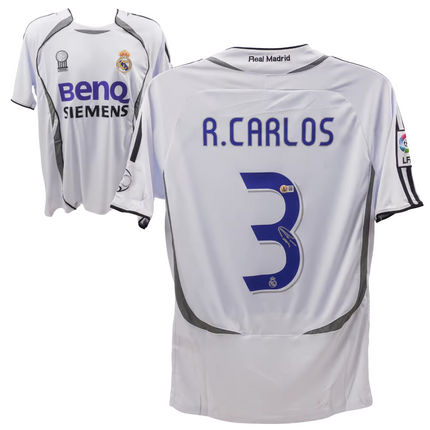 Roberto Carlos #3 Real Madrid 06/07 Home Signed Jersey (Beckett COA)