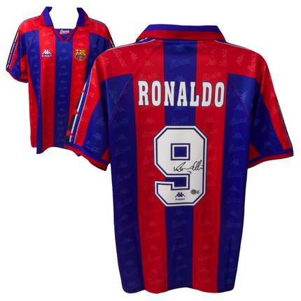 Ronaldo Nazario #9 Barcelona 96/97 Home Signed Jersey (Beckett COA)