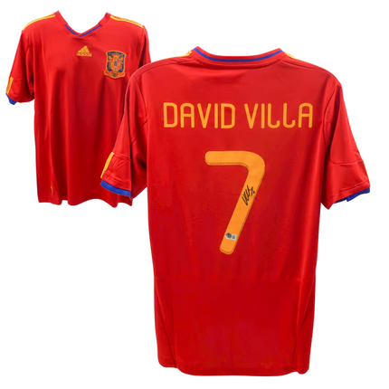 David Villa #7 Spain 2010 Home Signed Jersey (Beckett COA)