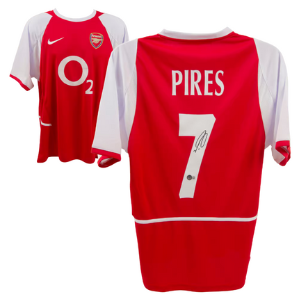 Robert Pires #7 Arsenal 02/04 Home Signed Jersey (Beckett COA)