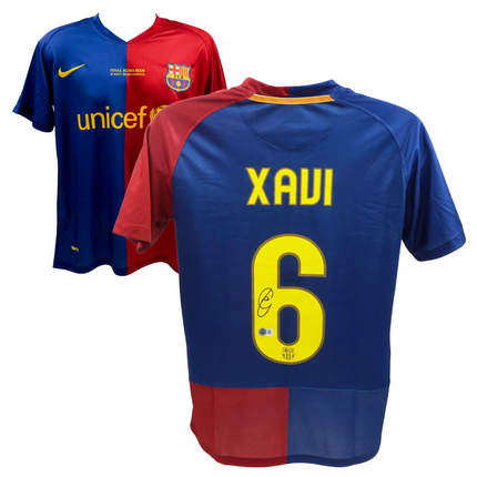 Xavi Hernandez #6 Barcelona 08/09 Home UCL Signed Jersey (Beckett COA)