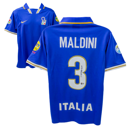 Paolo Maldini #3 Italy 1996 Home Signed Jersey (Beckett COA)