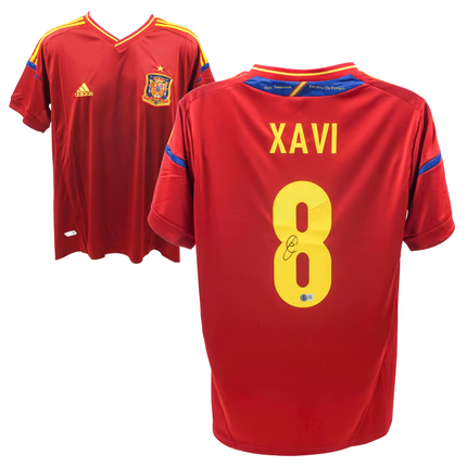 Xavi Hernandez #8 Spain 2012 Home Signed Jersey (Beckett COA)