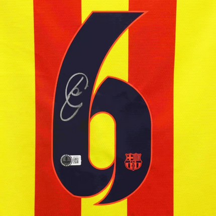 Xavi Hernandez #6 Barcelona 13/14 Away Signed Jersey (Beckett COA)