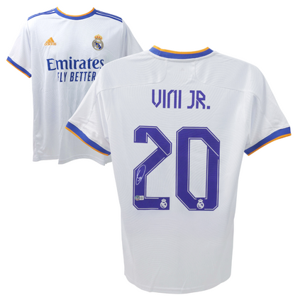 Vini Jr. #20 Real Madrid 21/22 Home UCL Signed Jersey (Beckett COA)