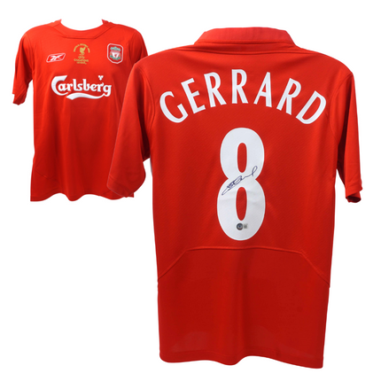 Steven Gerrard #8 Liverpool 04/05 Home UCL Signed Jersey (Beckett COA)