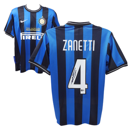 Javier Zanetti #4 Inter Milan 09/10 Home Signed Jersey (Beckett COA)