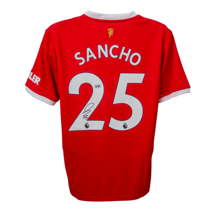 Jadon Sancho #25 Manchester United 21/22 Home Signed Jersey (Beckett COA)